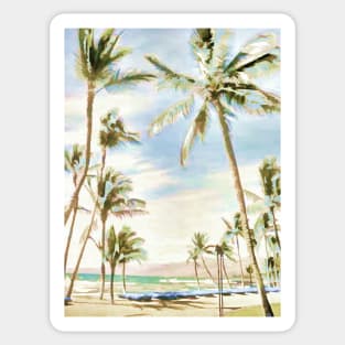 Vintage Hawaiian Beach/Blue Sticker